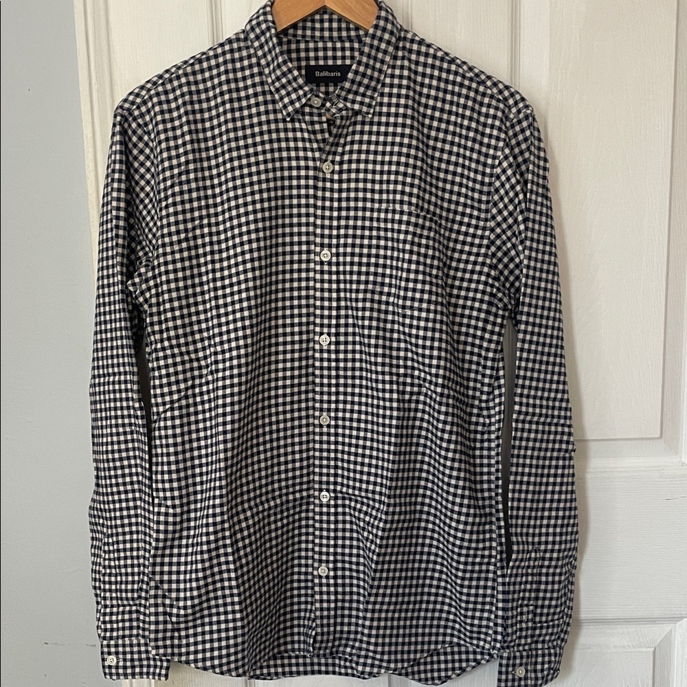 Balibaris Navy and White Gingham Men's Shirt